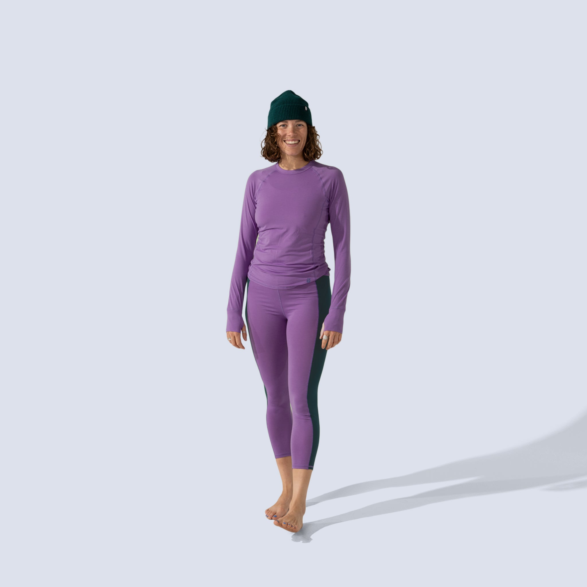 [Amethyst] Bassett Raglan Lite amethyst purple on model front full body view