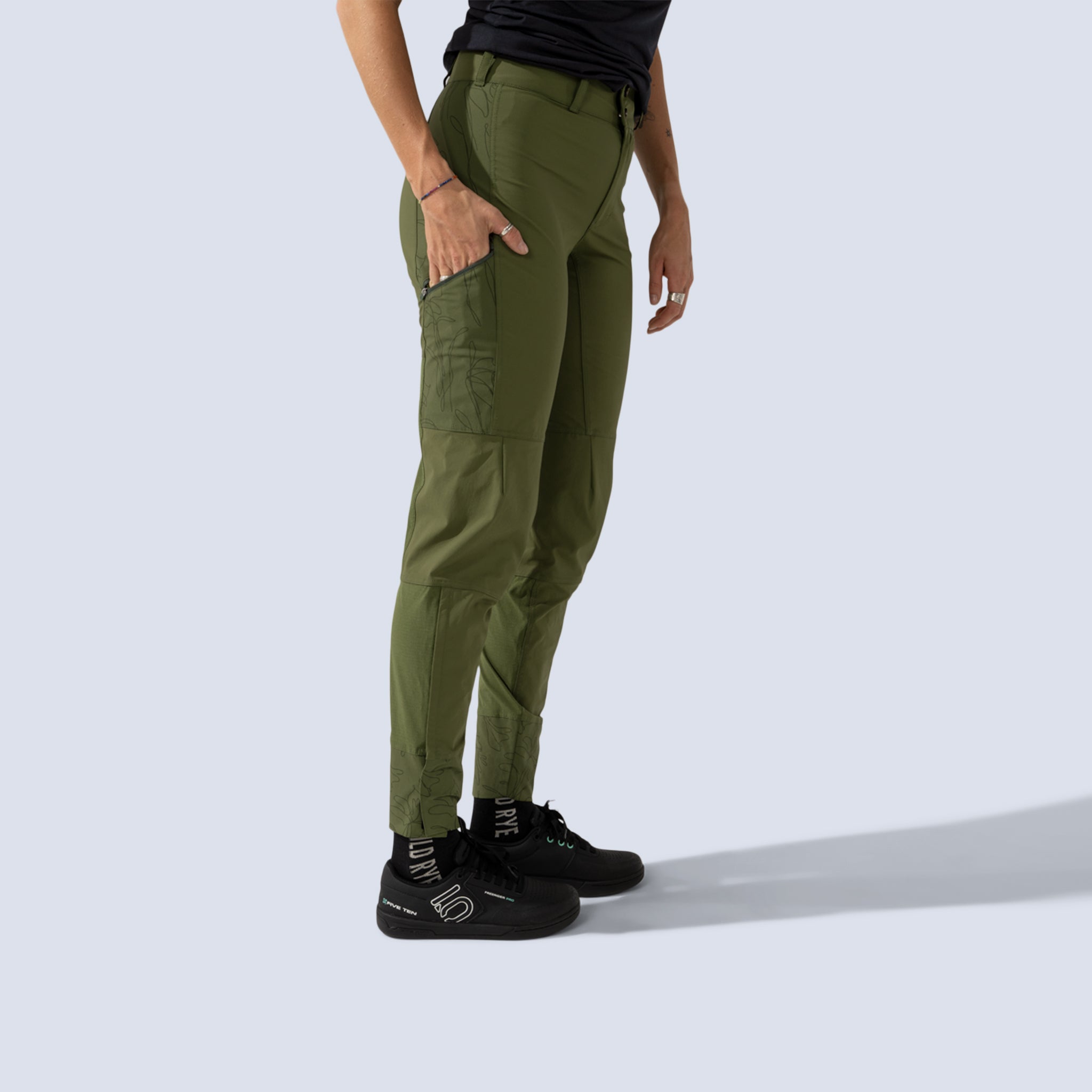 [Olive You] Freyah Pant Olive side pocket detail