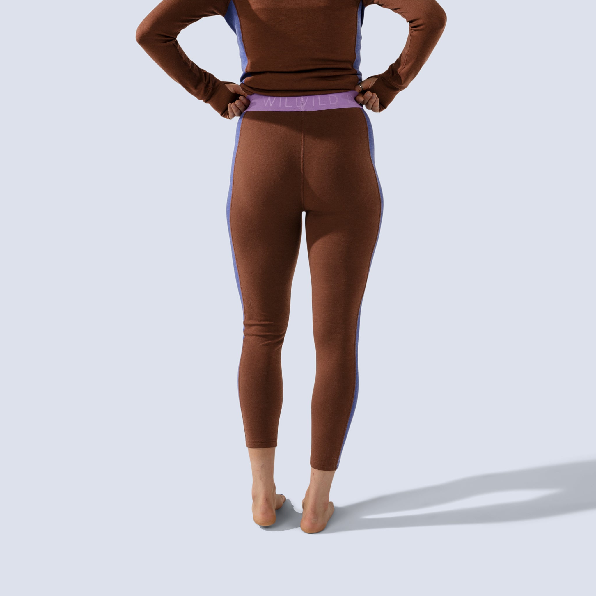 [Chestnut Storm] chestnut storm blocked baselayer legging, on model back crop view