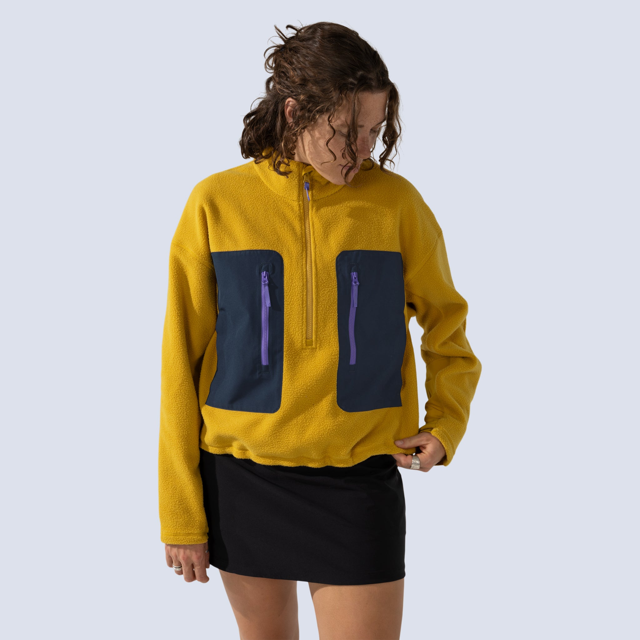 [Saffron] Danner 3/4 Zip Saffron yellow front crop view