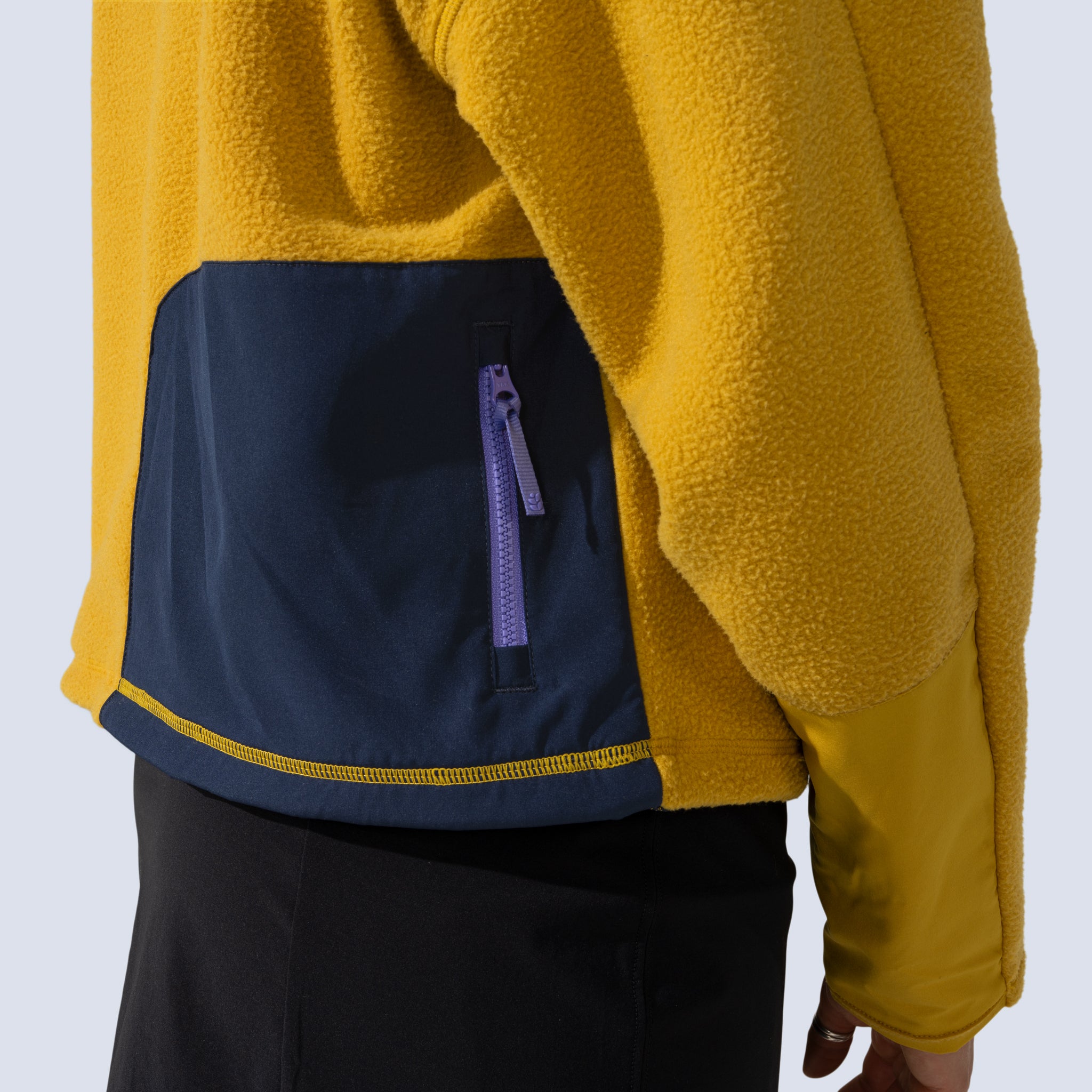 [Saffron] Danner 3/4 Zip Saffron yellow back zip pocket detail
