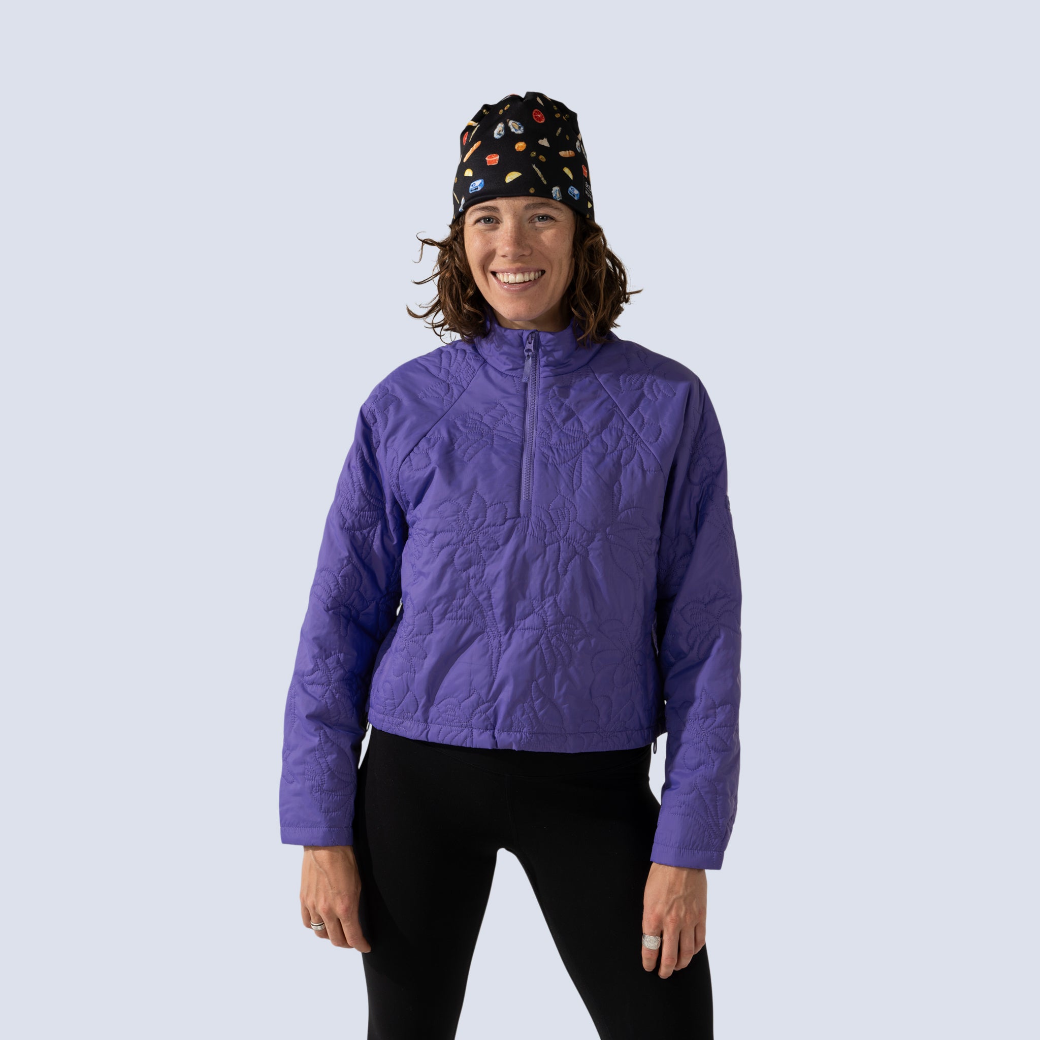 [Iris] Payette pullover in Iris, on model front crop view