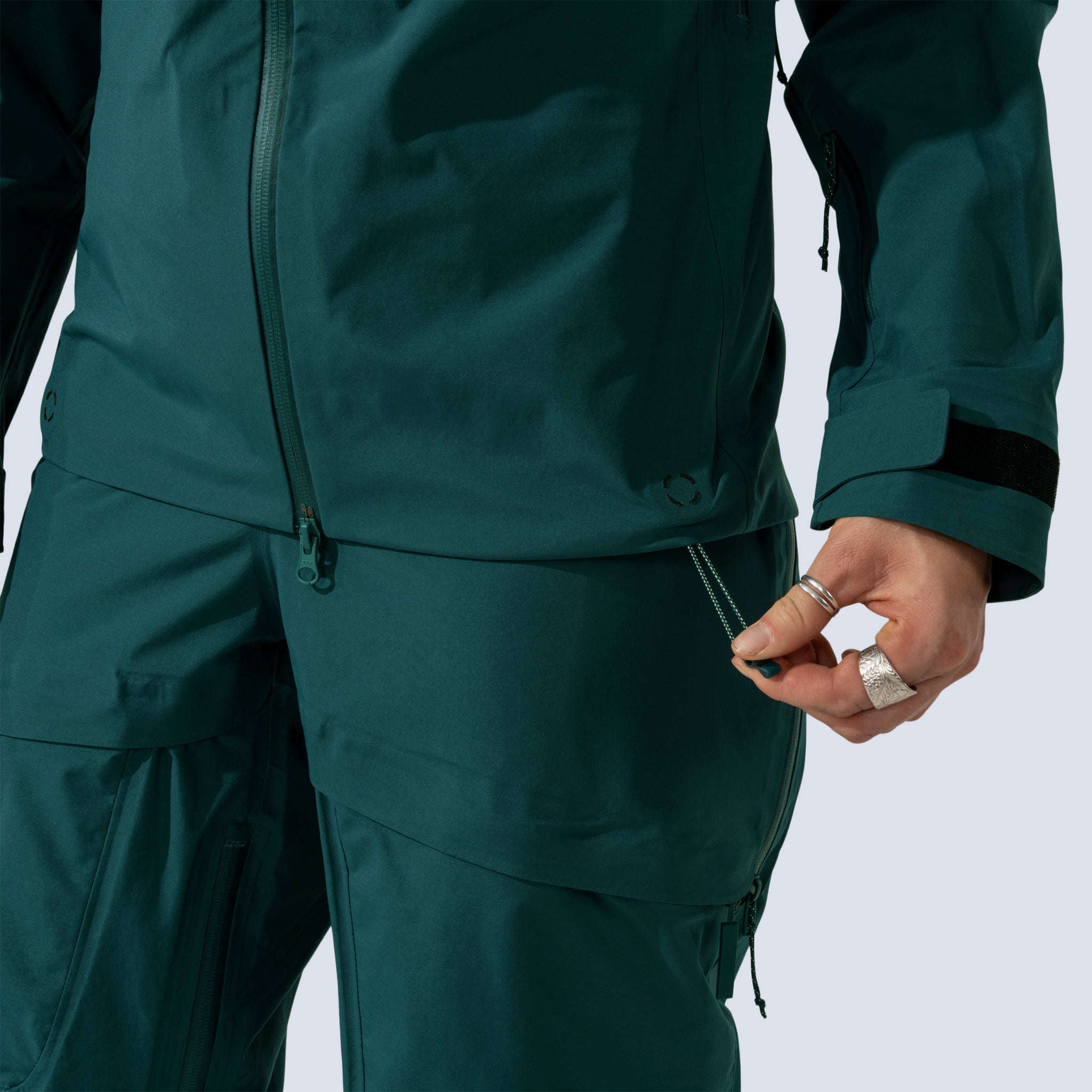 [Shaded Spruce] Heyburn 3L Jacket in shaded spruce, hem cinch detail