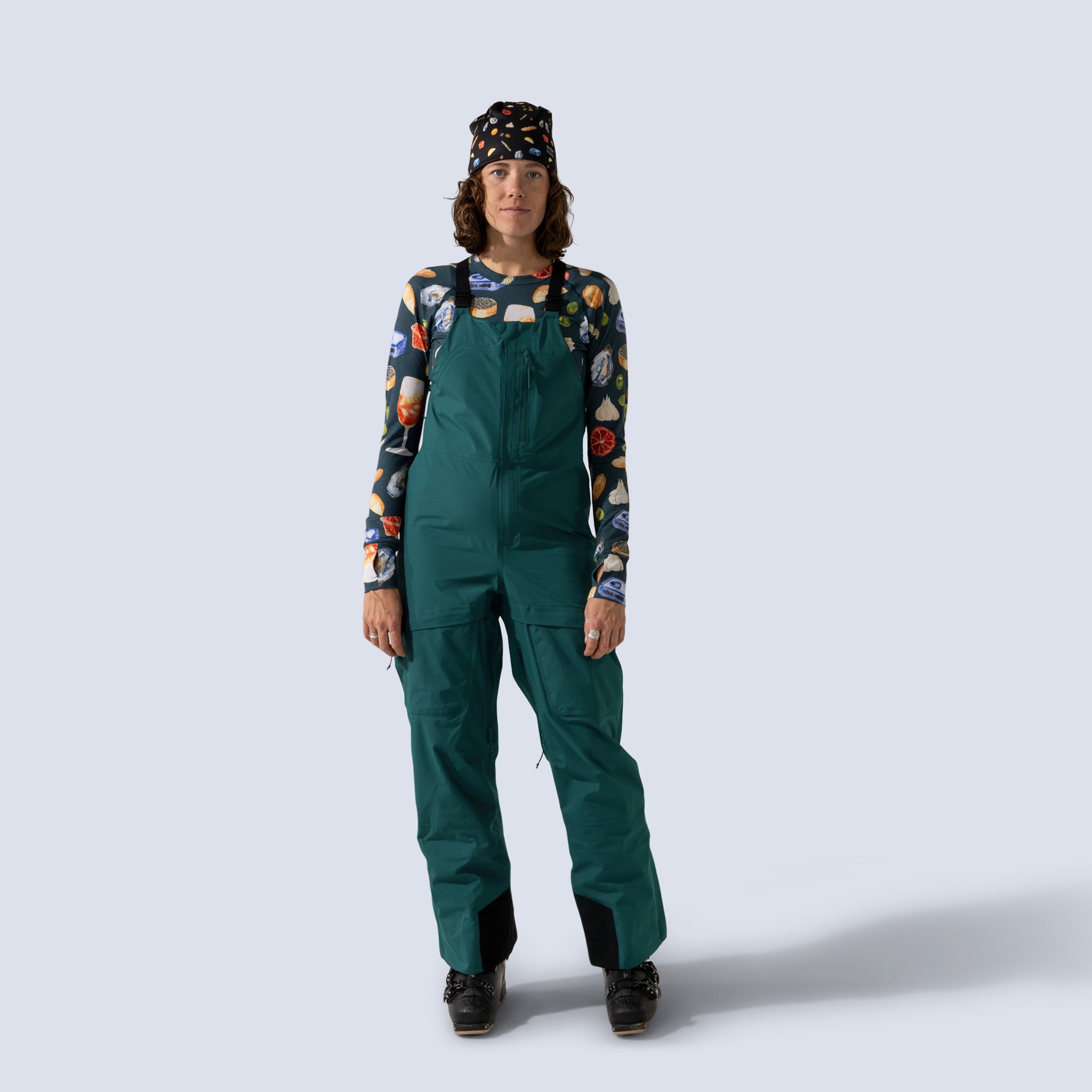 [Shaded Spruce] Heyburn 3l bibs in shaded spruce, on model front full body view
