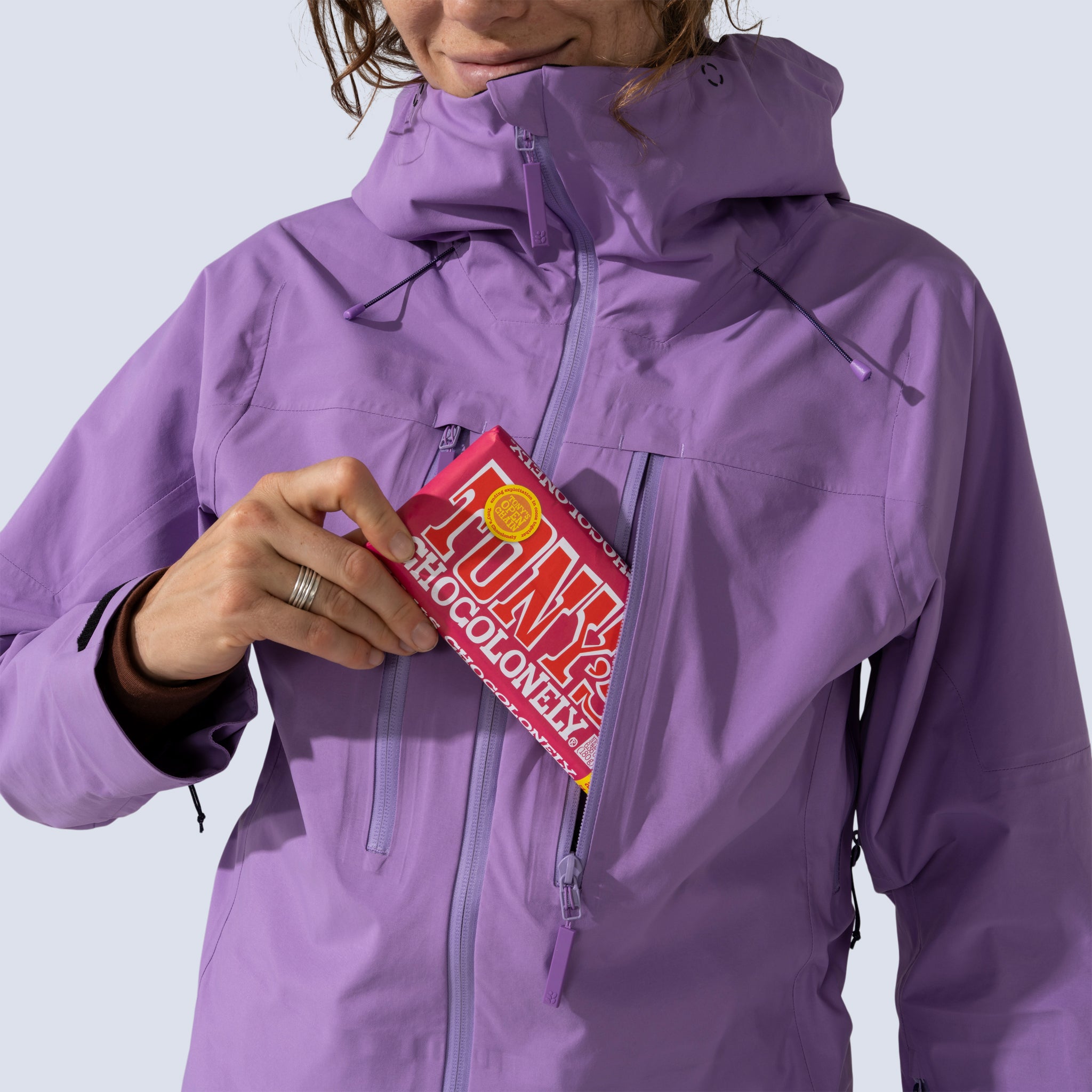 [Amethyst] Heyburn 3L Jacket in amethyst, oversized front stash pocket with waterproof zipper