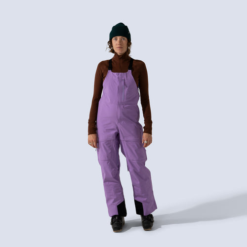 [Amethyst] Heyburn 3l bibs in amethyst, on model front full body view