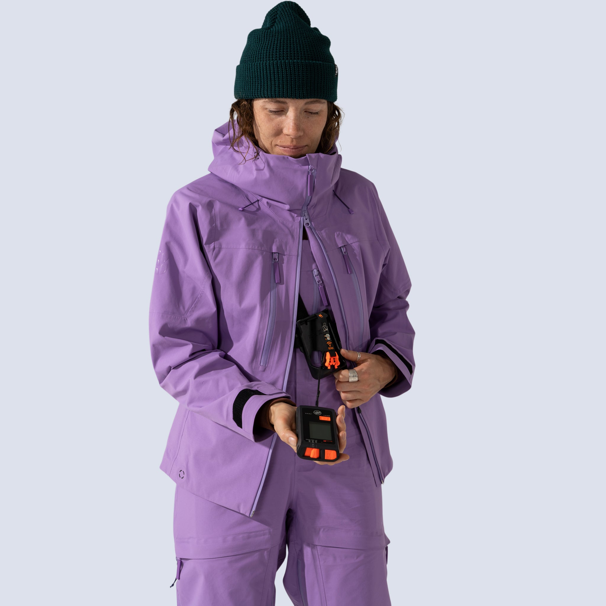 [Amethyst] Heyburn 3L Jacket in amethyst, 2 way zipper detail