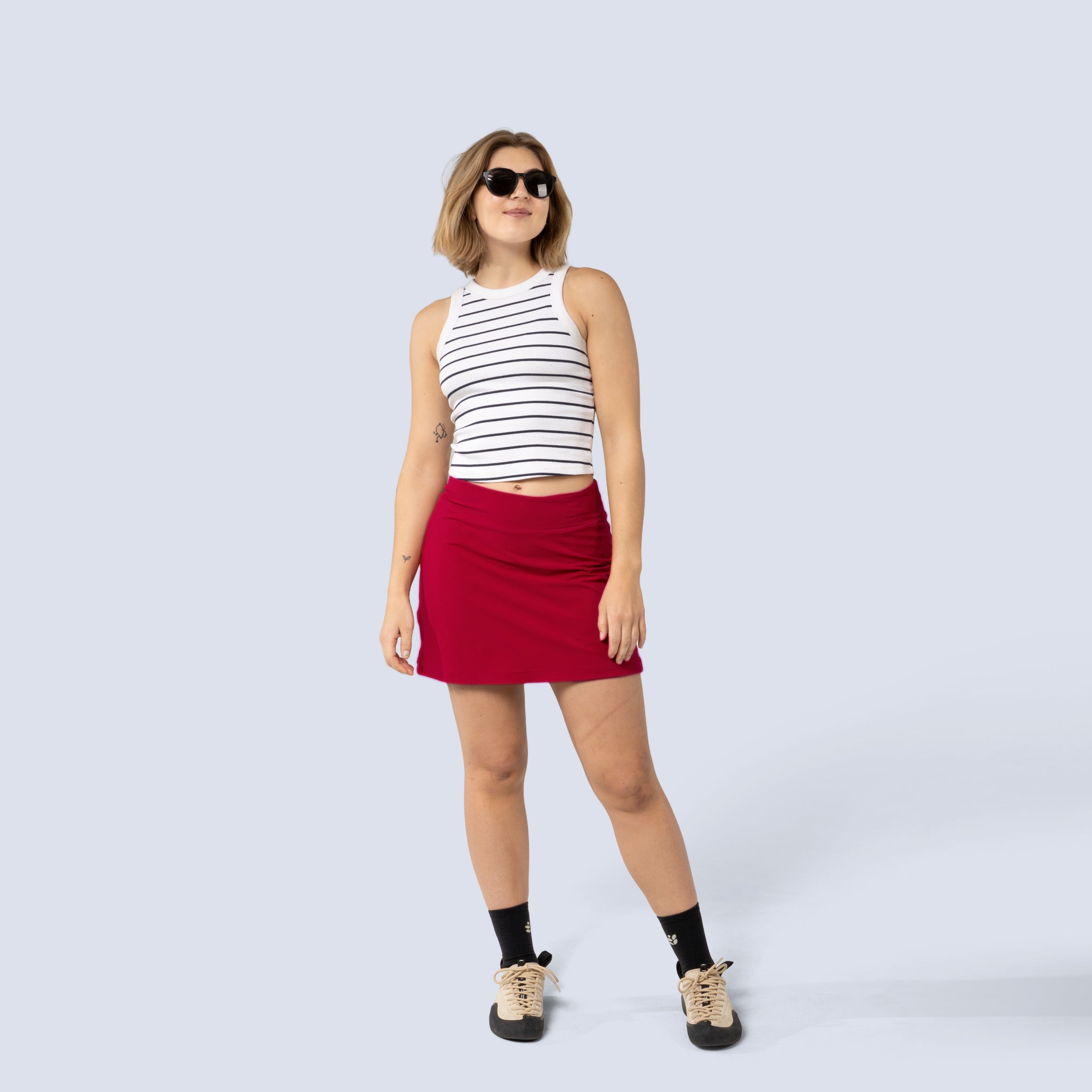 [Star garnet] Parker Skort in star garnet, on model front full body