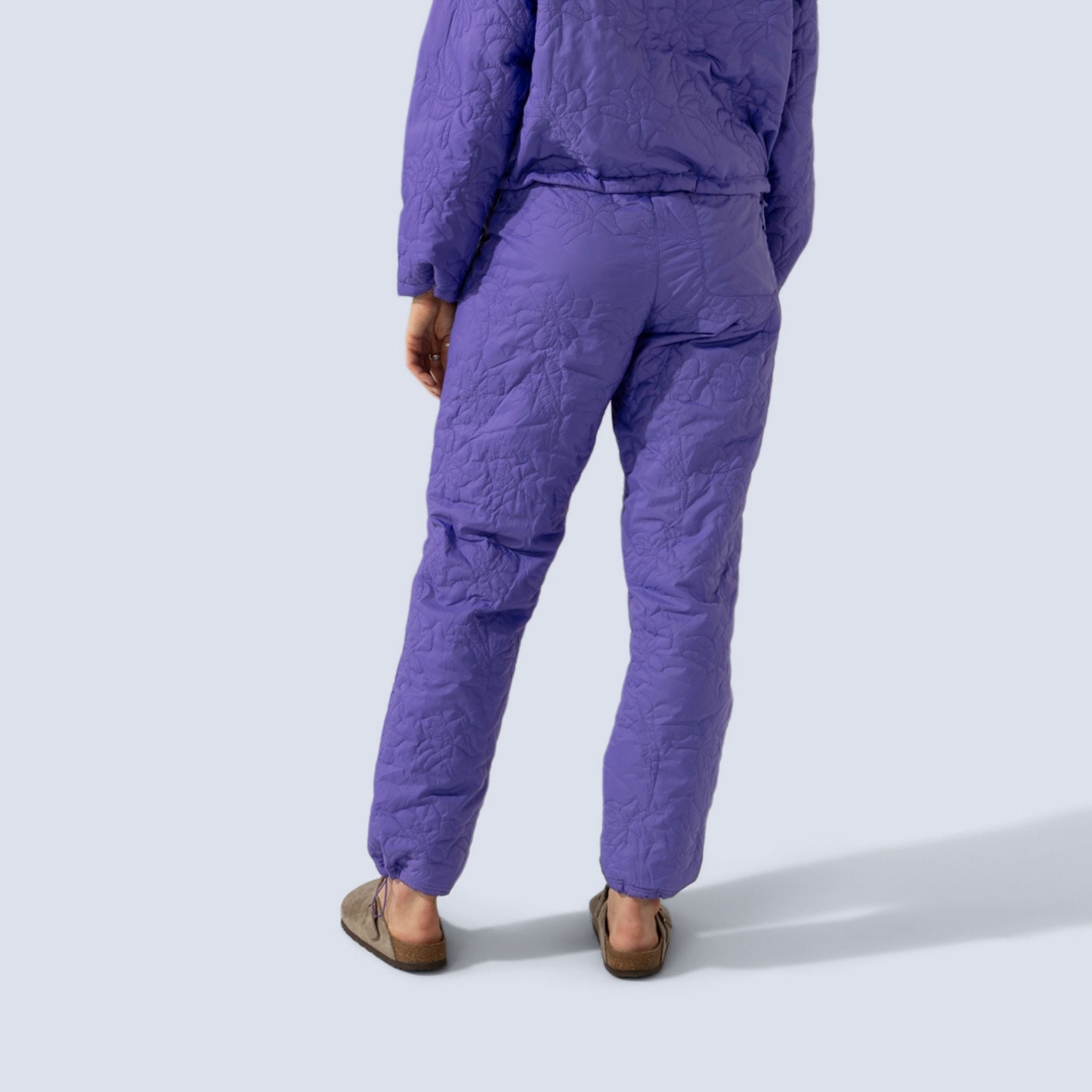 [Iris] Payette Insulated Pant in Iris purple, on model back crop view