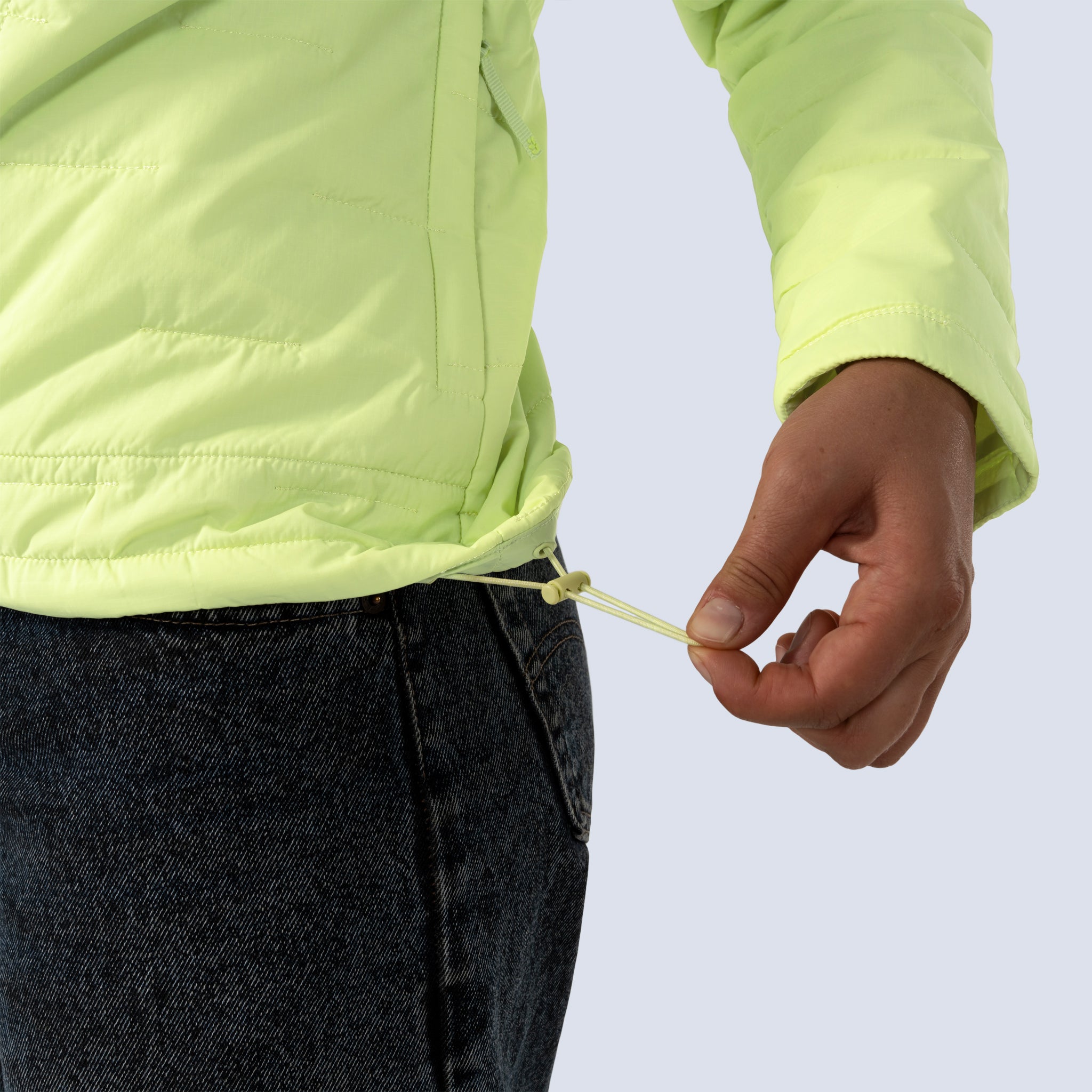 [Iced Matcha] Payette insulated jacket in matcha green, hem cinch detail
