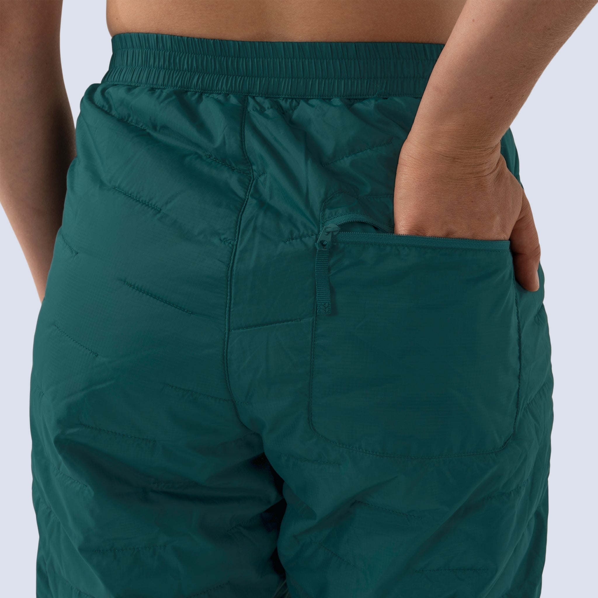 [Shaded Spruce] Payette Insulated Pant in shaded spruce green, back pocket zipper detail