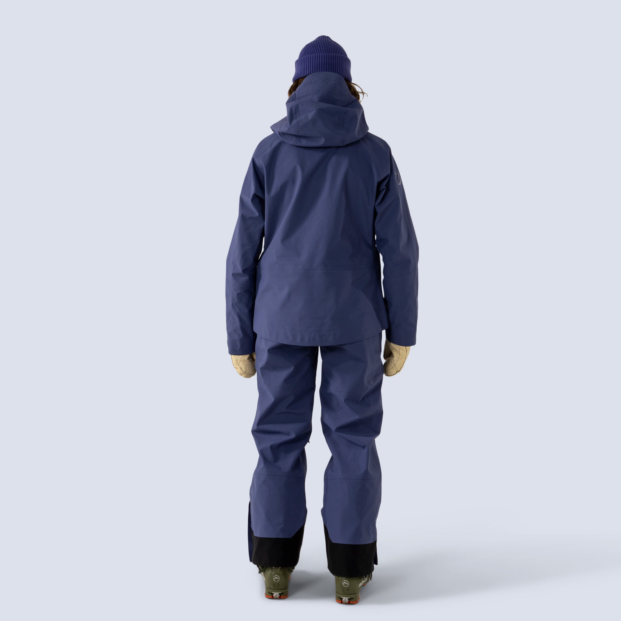 [Storm] Butterfield 3L jacket in storm blue, on model back full body view