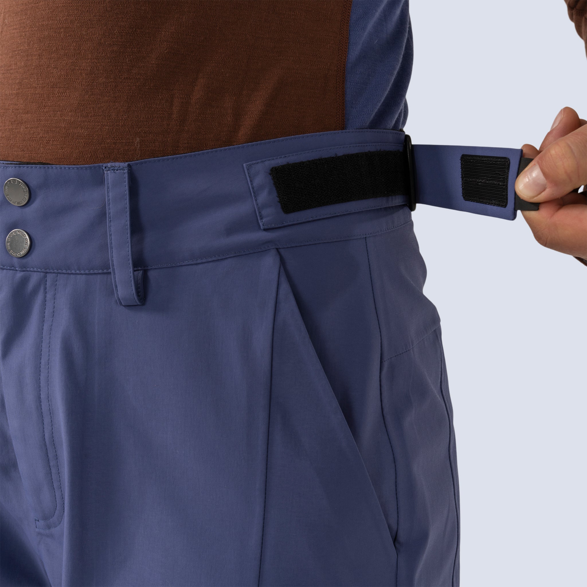 [Storm] Butterfield 3L pant in storm blue, velcro waist adjustment