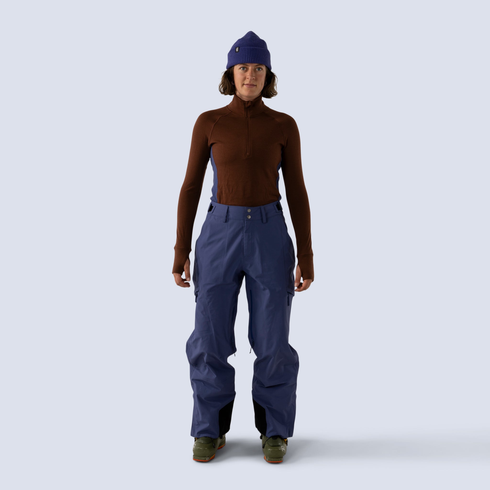 [Storm] Butterfield 3L pant in storm blue, on model front full body view