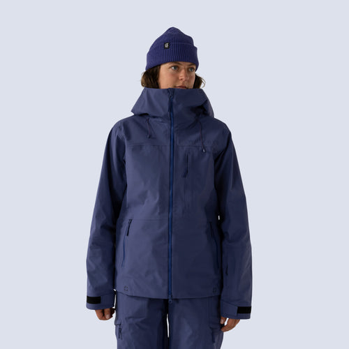 [Storm] Butterfield 3L jacket in storm blue, on model front crop view