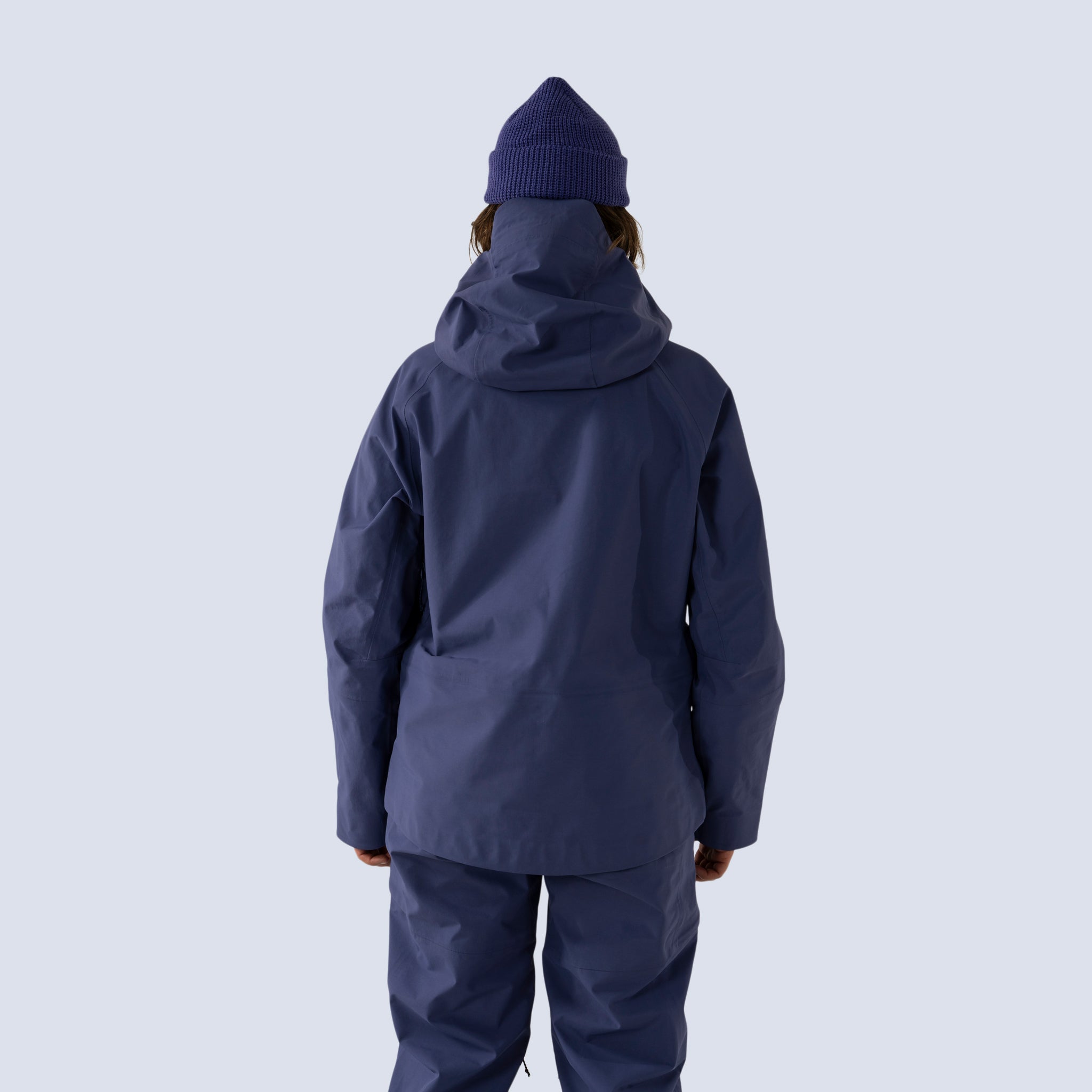 [Storm] Butterfield 3L jacket in storm blue, on model back crop view