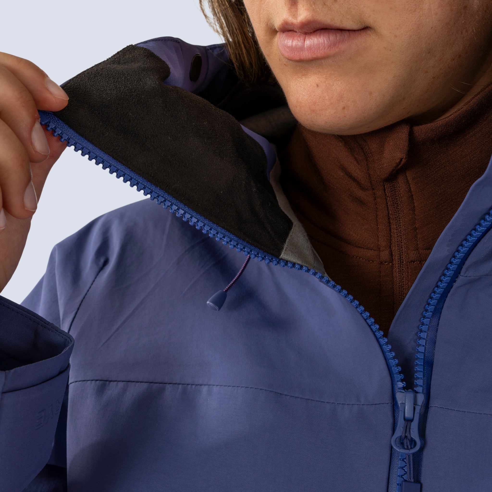[Storm] Butterfield 3L jacket in storm blue, interior brushed lining at collar