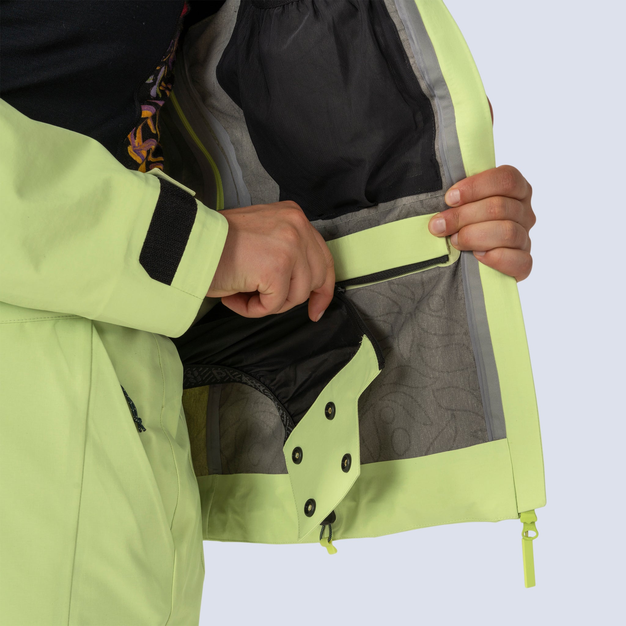[Iced Matcha] Butterfield 3L jacket in iced matcha, detachable powder skirt detail