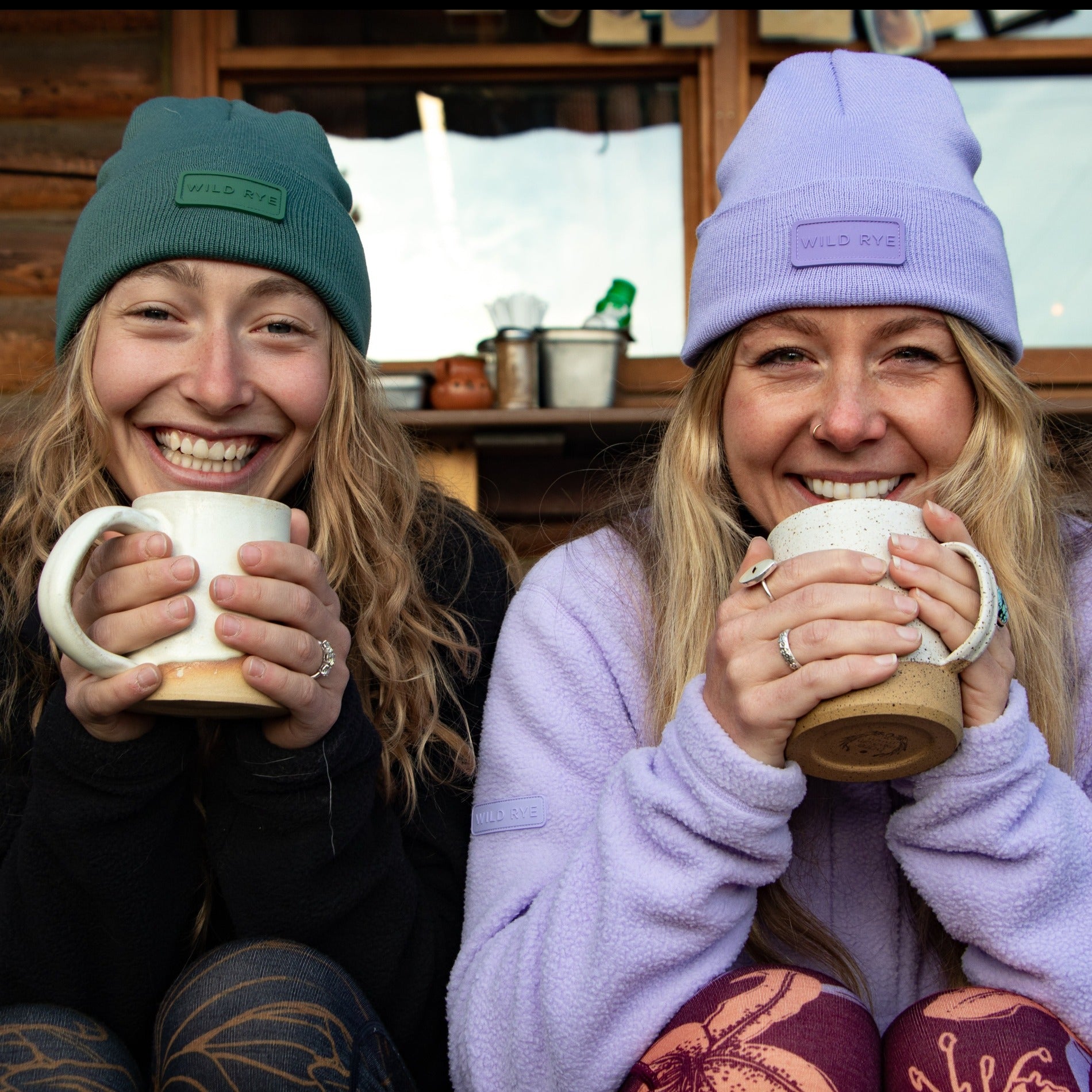 [Lilac] Two women wearing gretzki beanies