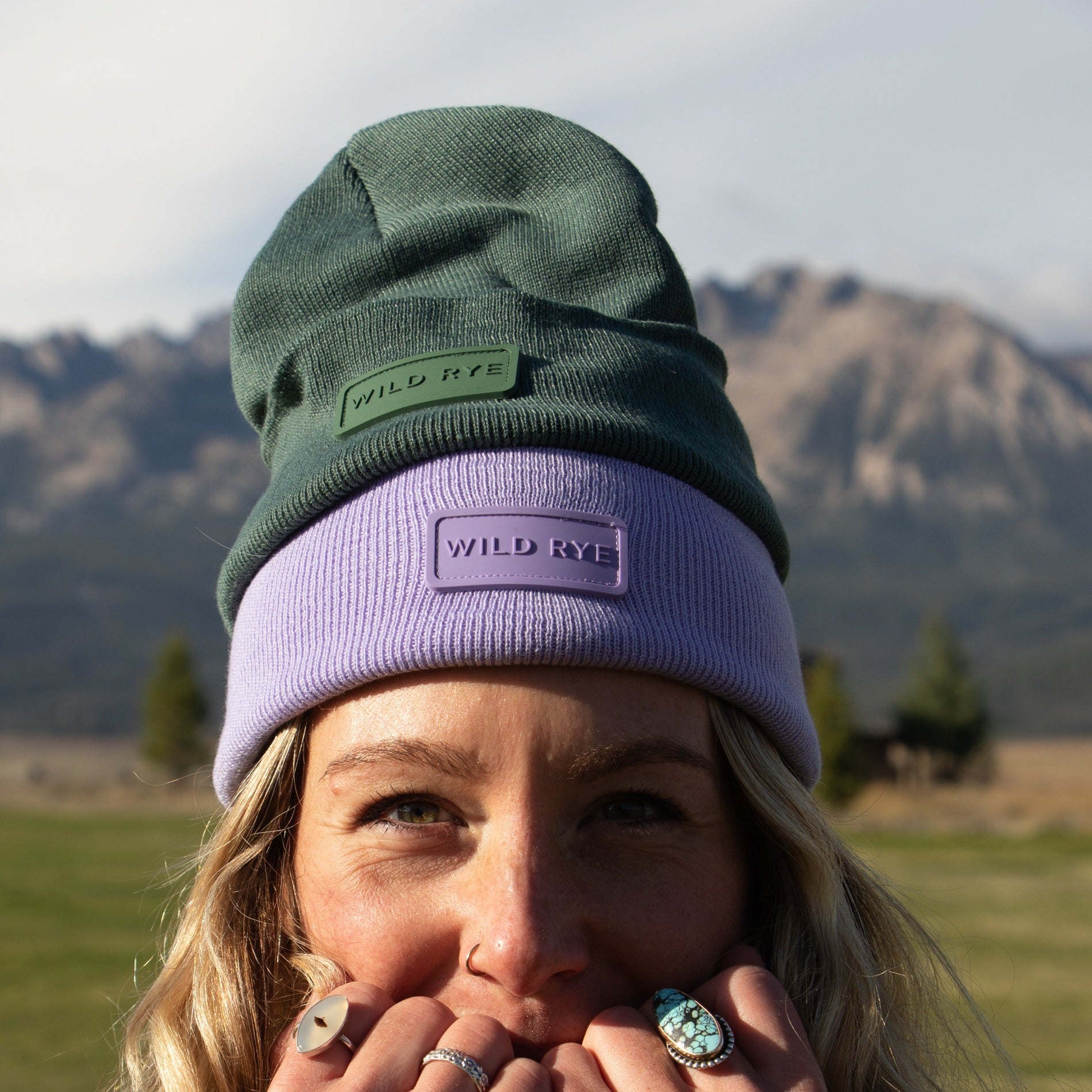 [Slate Green] 100% recycled custom cuffed knit beanie