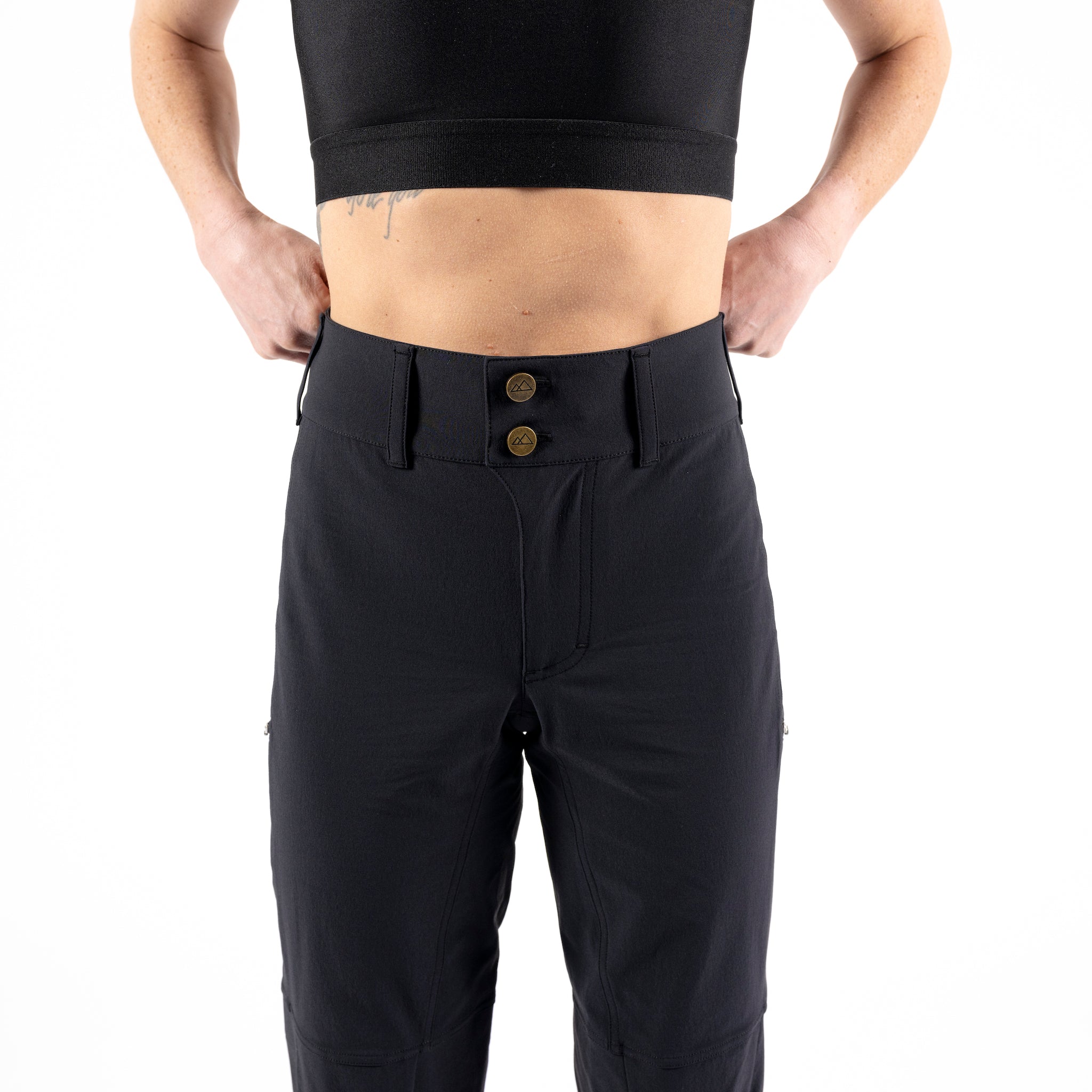 [Black] Women's Black High Rise Mountain Bike Pant