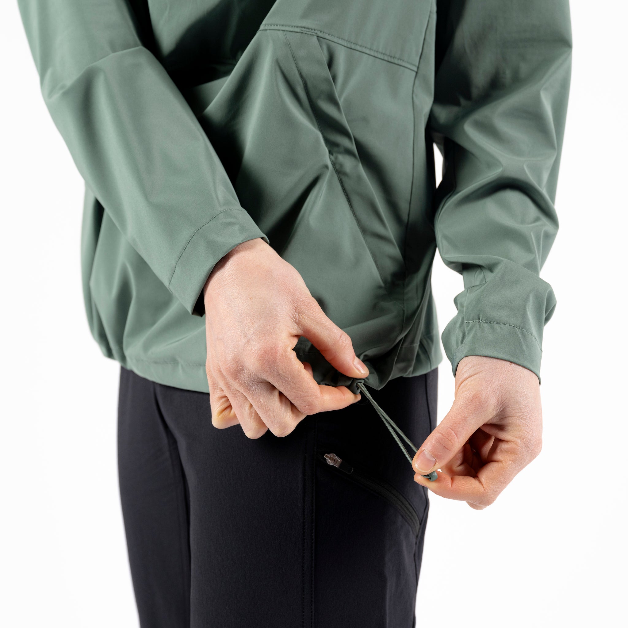 [Slate Green] Alden Anorak Windbreaker Slate Green Hem Cinch