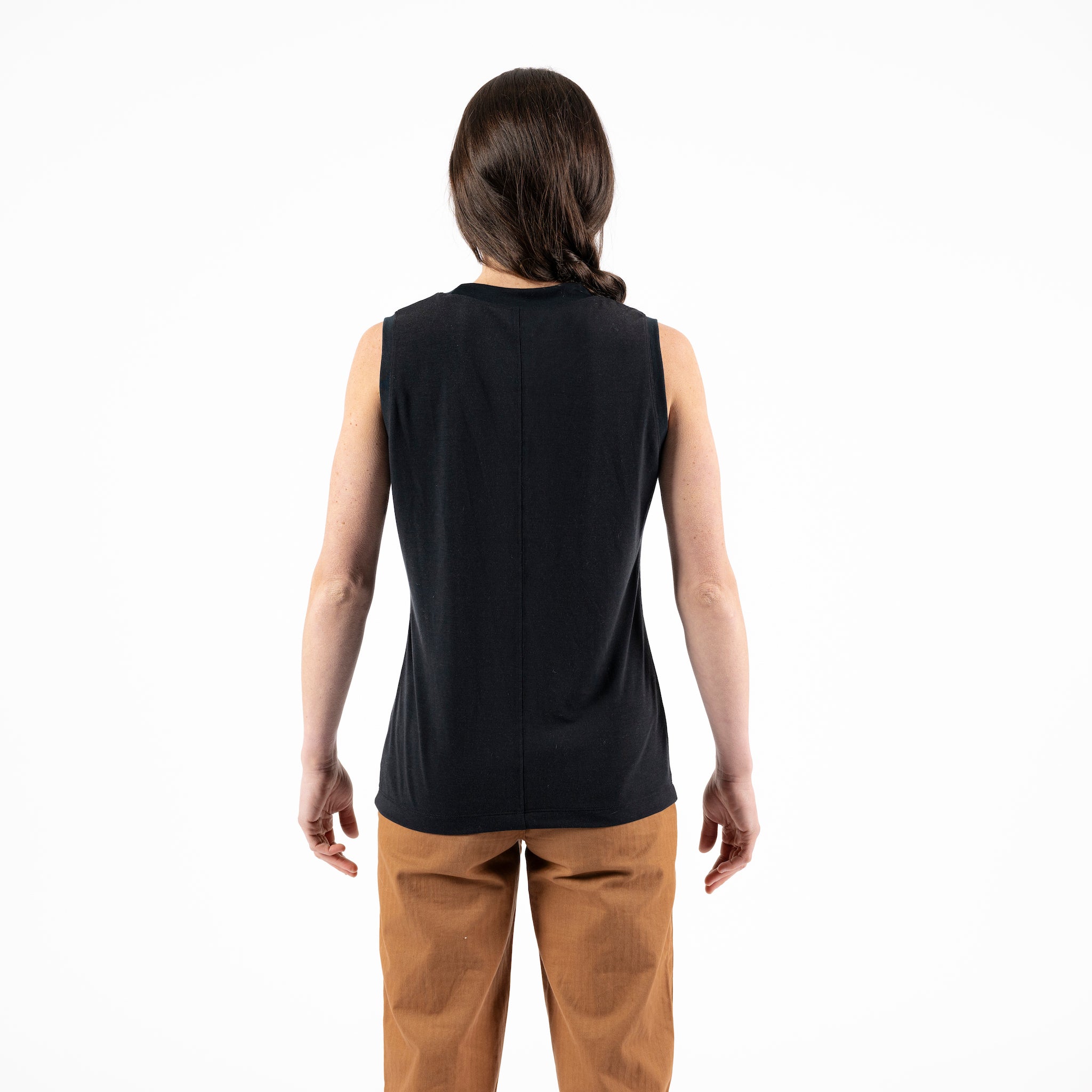 [Black] Merritt Muscle Tank Black Back View