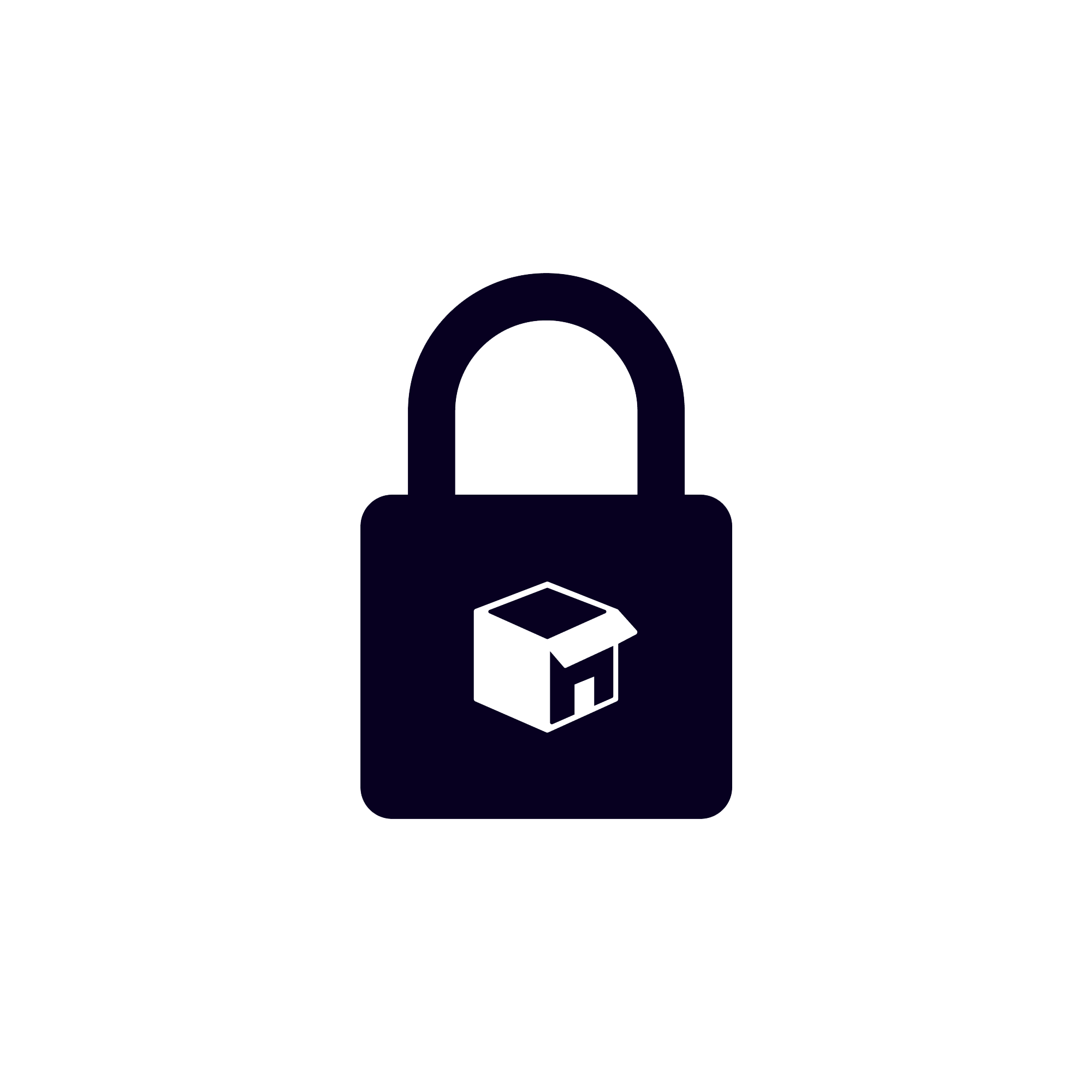 Graphic of lock with a box inside that represents shipping insurance 