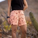 Woman wearing freda 7" mountain bike short in the desert