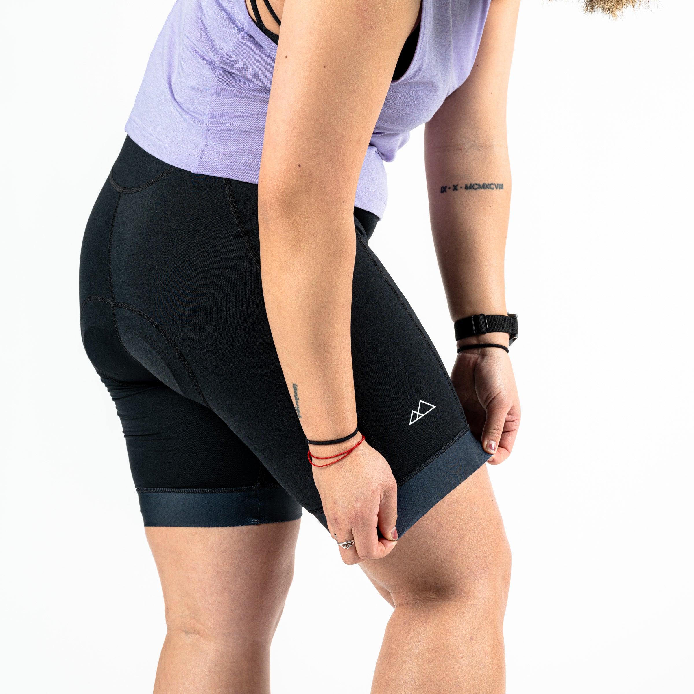 [Black] Womens Mountain Bike Bib Leg Detail