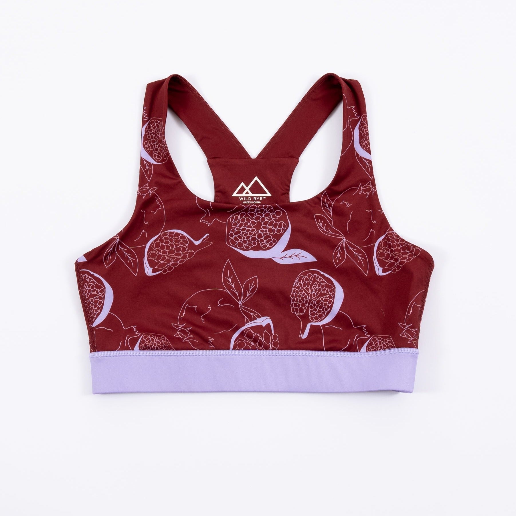 [Mahogany Pomegranate] Lucille Sports Bra Mahogany Pomegranate Flatlay